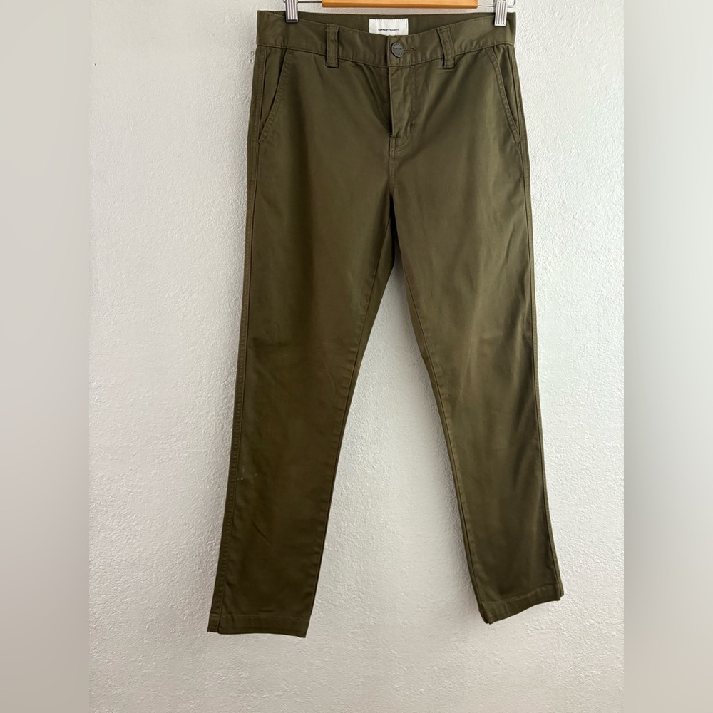 Current Elliott Captain Trouser Chino Womens 26 Olive Green Ankle Length